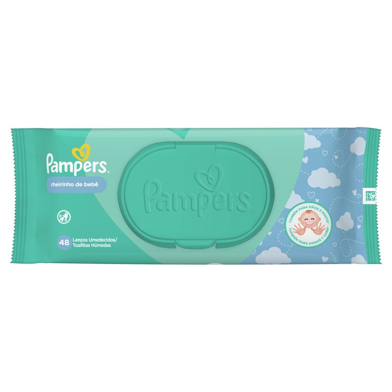 Lenços Umedecidos Pampers Cheirinho de Bebê 48 Unidades