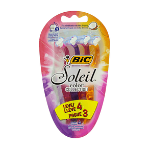 Aparelho de Depilar Descartável Bic Soleil Color Collection Leve 4 Pague 3 Unidades