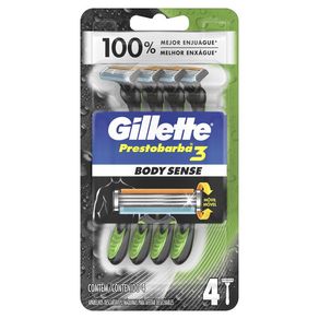 Barbeador Gillette Prestobarba3 Body Sense 4 Unidades