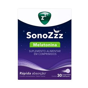 Suplemento Alimentar Sonozzz Melatonina Sabor Menta 30 Comprimidos Sublinguais