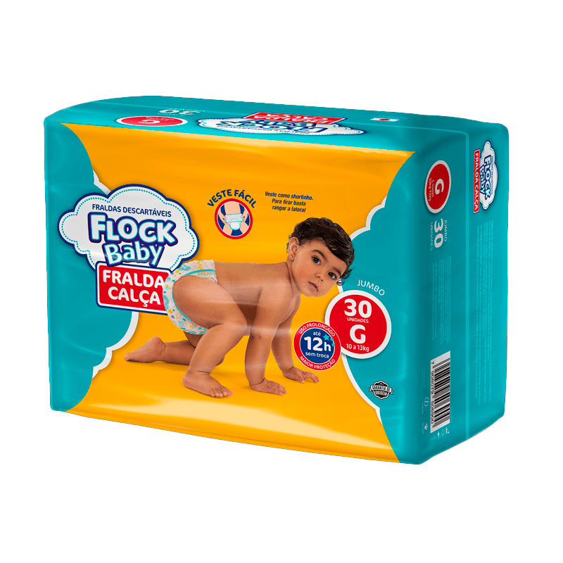 Fralda Calça Descartável Flock Baby G 30 Unidades