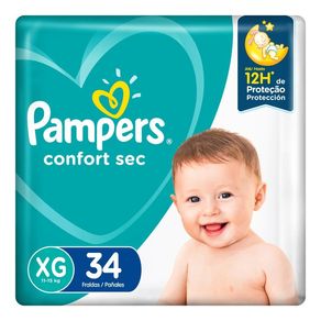 Fraldas Pampers Confort Sec XG 34 Unidades
