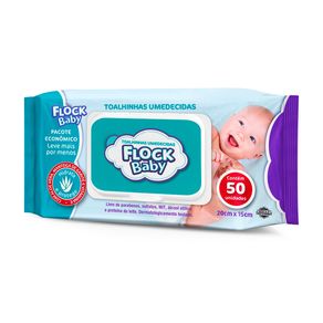 Lenços Umedecidos Flock Baby 50 Unidades