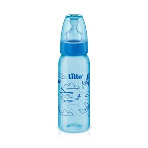 Mamadeira Lillo Cores Divertidas com Bico Anatômico Azul 240ml