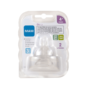 Bico de Mamadeira Mam Tamanho 3 Fluxo Rápido 4+ Meses 2 Unidades