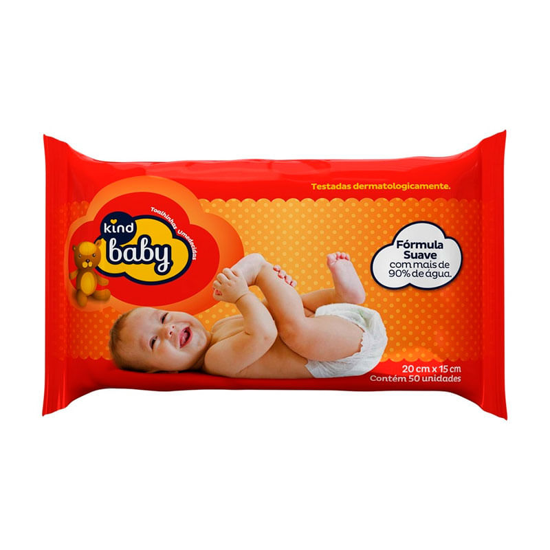Toalhas Umedecidas Infantil Kind Baby 50 Unidades