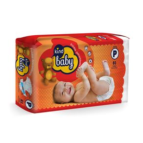 Fraldas Descartáveis Kind Baby P 81 Unidades