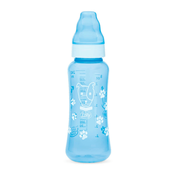Mamadeira Lolly Tip Bico Silicone Azul 240ml