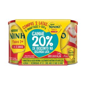 Kit Fórmula Infantil Ninho Fases 1+ 2 Unidades 800g