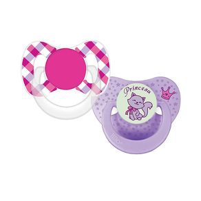Kit Chupeta Lillo Dia e Noite 6+ Meses Rosa 2 Unidades