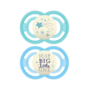 Chupeta Mam Perfect Night Dupla +6 Meses Cor Azul 2 Unidades