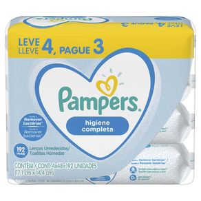 Lenços Umedecidos Pampers Higiene Completa 192 Unidades