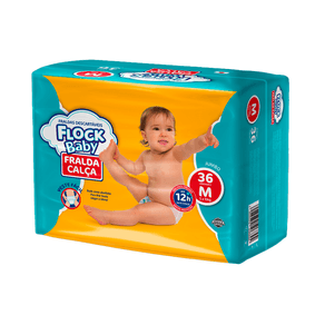 Fralda Calça Descartável Flock Baby M 36 Unidades