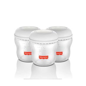 Kit 3 Frascos Fisher Price Para Armazenar Leite 150ml