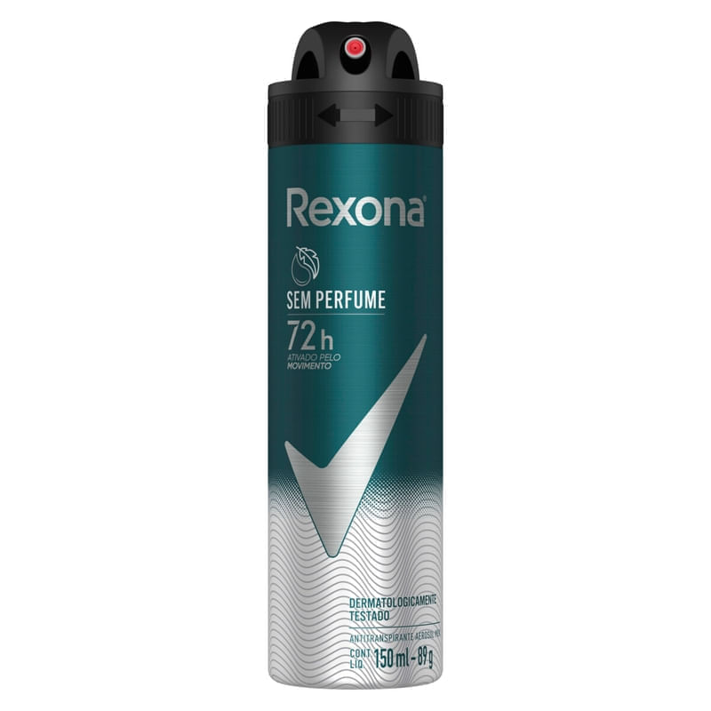 Desodorante Antitranspirante Aerosol Rexona Masculino Sem Perfume 72h 150ml