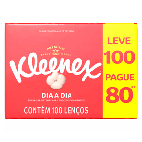 Lenços de Papel Kleenex Box Dia A Dia Leve 100 Pague 80