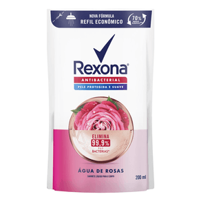 Refil Sabonete Líquido Rexona Antibacterial Água de Rosas 200ml