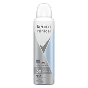 Desodorante Antitranspirante Aerosol Rexona Clinical Sem Perfume 150ml