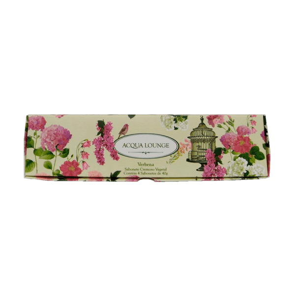 Sabonete Cremoso Vegetal em Barra Acqua Lounge Verbena 4 Unidades 40g