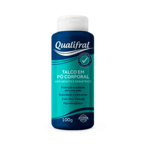 Talco em Pó Corporal Qualifral Adulto e Geriátrico 100g
