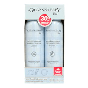 Kit Desodorante Antitranspirante Aerosol Giovanna Baby Blue 2 Unidades 150ml