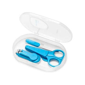 Kit Cuidados Multikids Baby Tesoura + Cortador Azul + Lixa de Unha