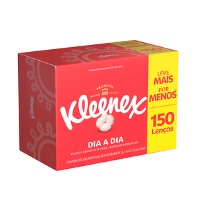 Lenço de Papel Kleenex Box Dia a Dia 150 Unidades