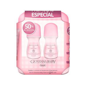 Kit Desodorante Roll-on Giovanna Baby Classic 2 Unidades 50ml Cada