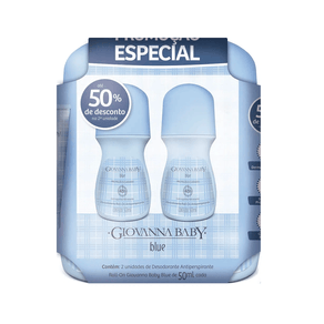 kit Desodorante Roll-On Giovanna Baby Blue 2 Unidades 50ml Cada