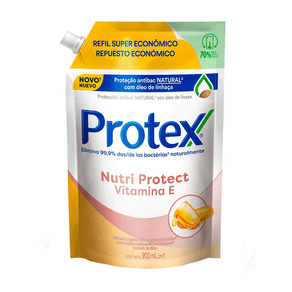 Refil Sabonete Líquido Para as Mãos Protex Nutri Protect Vitamina E 900ml