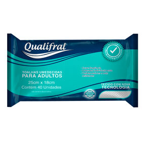 Toalhas Umedecidas para Adultos Qualifral 40 Unidades