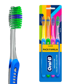 Kit Escova Dental Oral-B Indicator Color Collection Tamanho 35 4 Unidades