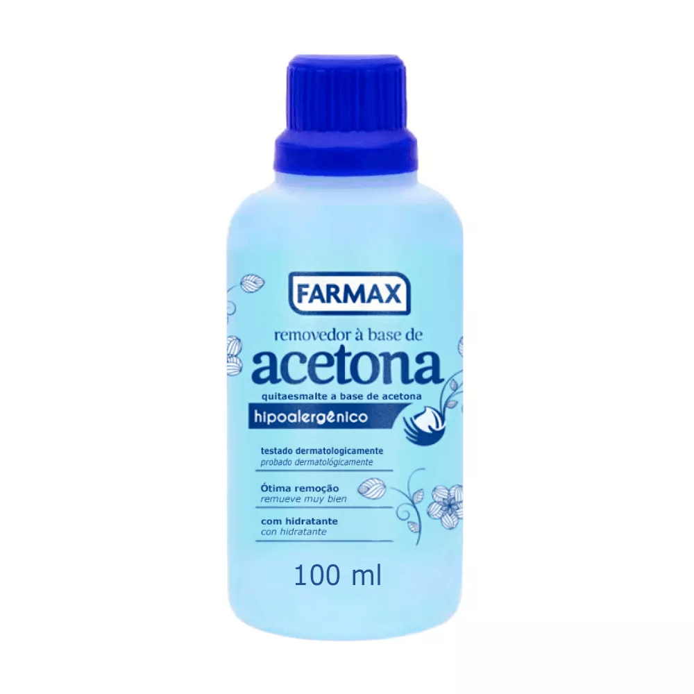 Removedor Hipoalergênico à base de Acetona Farmax com 100 ml