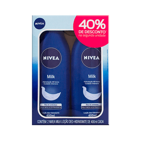 Kit Deo-Hidratante Nivea Milk 2 Unidades de 400ml cada