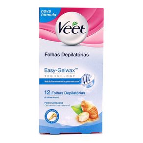 Folha Depilatória Corporal Cera Fria Veet Peles Delicadas 12 Folhas
