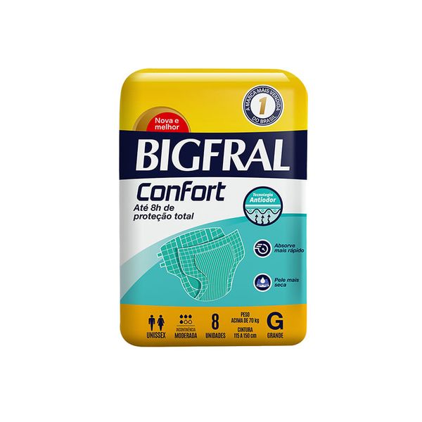 Fralda Geriátrica Bigfral Confort G 8 Unidades