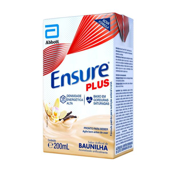 Suplemento Nutricional Ensure Plus Sabor Baunilha 200ml