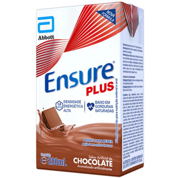Suplemento Nutricional Ensure Plus Sabor Chocolate 200ml