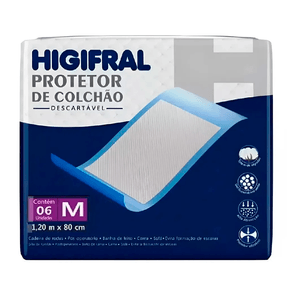 Protetor de Colchão Descartável Higifral Ultra Fino M 6 Unidades
