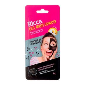 Máscara Facial Ricca Limpeza Pele Preta 8g