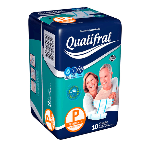 Fraldas Descartáveis Geriátrica Qualifral P 10 Unidades