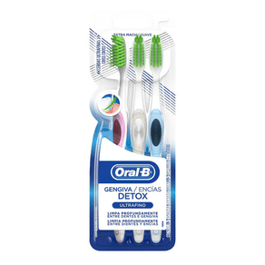 Escova Dental Oral-B Ultrafino Detox 3 Unidades