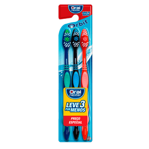 Escova Dental Oral Nexter Orbit Macia 3 Unidades