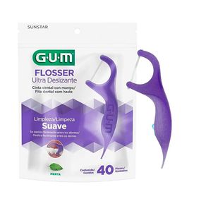Fita Dental G.U.M Flosser Ultra Deslizante Sabor Menta 40 Unidades