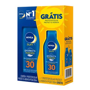 Kit Protetor Solar Nivea Sun Protect&Hidrata FPS30 200ml + Protetor Solar Nivea Sun Protect&Hidrata FPS30 100ml