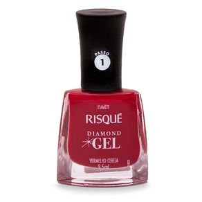 Esmalte Risqué Diamond Gel Vermelho Cereja Cremoso 9,5ml