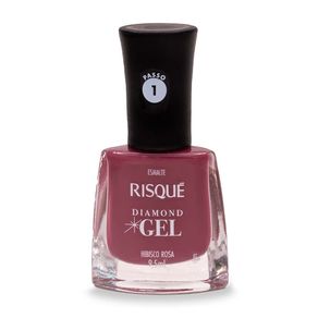 Esmalte Risqué Diamond Gel Hibisco Rosa Cremoso 9,5ml