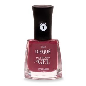 Esmalte Risqué Diamond Gel Rosa Flambado Cremoso 9,5ml