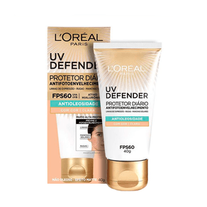 Protetor Solar Facial L'Oréal Paris Antioleosidade UV Defender FPS60 Cor Clara 40g