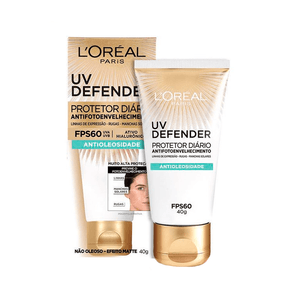 Protetor Solar Facial L'Oréal Paris Antioleosidade UV Defender FPS60 Sem Cor 40g